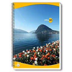 YOUVA Navneet|Spiral Long Book For Students And Executives|Spiral Bound With Safety Lock|A4 Size -21 X 29.7 Cm|Single Line|400 Pages|Pack Of 1