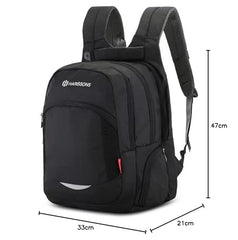HARISSONS Xeno Travel Laptop Backpack | 40L | Fits 15.6" Laptop | Water-Resistant Dobby PU Polyester | USB Port, Rain Cover, Reflectors, Sternum Strap | Work, College & Commute (Black-Green)
