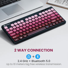 Portronics Bubble Multimedia Wireless Keyboard 2.4 GHz & Bluetooth 5.0 Connectivity, Noiseless Experience, Compact Size for iOS iPad Air, Pro, Mini, Android, Windows Tablets PC Smartphone(Black)