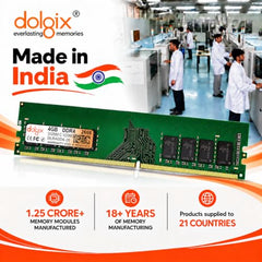Dolgix 8GB DDR4 Desktop RAM 2133MHz | Desktop-Memory| U-DIMM | Long-DIMM | PC4-17000 | 1Rx8 Single Rank | 3-Year Warranty- (Made in India)