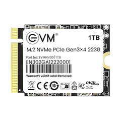 EVM 1TB M.2 NVMe SSD 2230 | PCIe Gen3x4 Internal SSD | 3000MB/s Read | 1900MB/s Write | 3D NAND Flash | Ultra Fast Storage | Compact Size | Laptop & Mini PC Compatible | 5 Year Warranty (EVMNV30/1TB)