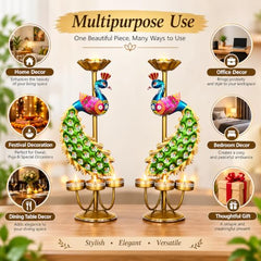 Festive Elegance Peacock Theme Decorative Tealight Stand | traditional handmade