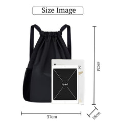 SYGA Drawstring Backpack for Gym, Yoga, Running, Swimming, Beach, Camping, Travel Bag Sports Fitness Club Student Training Bag(Black)