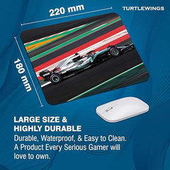 TURTLEWINGS F1 Car on Racetrack Design Mouse Pad