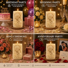 Decorative Fragrance Candle with Raised 3D Ivory Swirl Pillar Artwork | Long Burning Scented Candle for Home Décor, Living Room, Bedroom, Meditation Space, Table Decoration & Gift