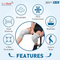 AccuSure Premium Knee Support for Men & Women –Compression Brace with 1-Year Warranty for Pain Relief, Arthritis, Injury Recovery, Sports, Running & Joint Stability -Small
