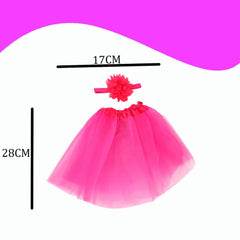 SYGA New Born Baby Girl Photography Tutu Skirt with Flower Headband Baby Girl Shower Suit - Orange
