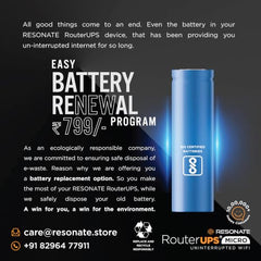 Resonate RouterUPS® Gen2 | Original Router UPS for 12V WiFi Router & Modem (Supports up to 2A) (7800mAh - 95% Longer Power Backup) | Compact Mini UPS with Intelligent Charging (Upto 6 Hrs Internet)