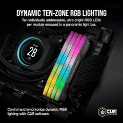 CORSAIR Vengeance RGB DDR5 32GB (2 x 16GB) 6000MHz CL38-44-44-96 1.35V Intel XMP 3.0 AMD Expo Computer Desktop Memory – Gray