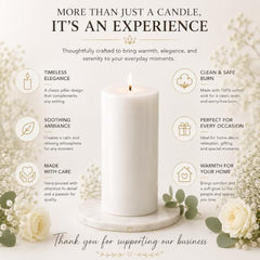 C Lal & Sons Silver Pillar Candle 2x2 Inch | Long Burning Decorative Wax Candle | 20H Burn Time | Unscented Candle for Home Décor, Wedding Decoration, Prayer, Meditation, Festivals & Romantic Ambience
