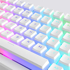 Womier Pudding Keycaps, PBT Shine Through Keycaps White 164 Keys Set