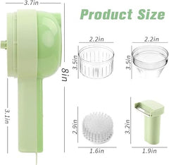 4-in-1 Electric Vegetable Cutter, Multi-Function Food Processor with Chopper, Slicer, Shredder & Dicer, Electric Vegetable Grater & Slicer for Kitchen, Fruits, Vegetables & Salads