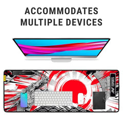 Ant Esports Dragon Hill Unique Design Mouse Pad Gaming Mouse Pad Extended Mouse Mat for Mouse Keyboard with Stitched Edges Waterproof NonSlip Base Mousepads for Office Home Shop Gaming EXTRA LARGE_Red