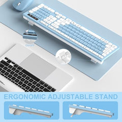 Wireless Keyboard and Mouse Combo, Full-Sized Wireless Keyboard and Adjustable DPI Mouse, 2.4GHz USB Receiver, Keyboard and Mouse for PC, Windows, Desktop, Laptop (Orange-B)