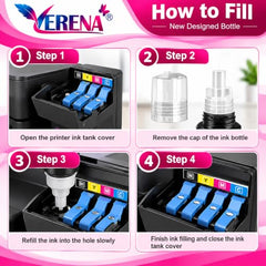 Verena 057 Refill Ink Compatible for Epson L8050, L18050, L8150W Printers (Black Cyan Magenta Yellow Light Cyan Light Magenta)