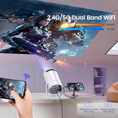 Portronics Beem 450 Smart LED Projector with 1080p Full HD Resolution, Built-in Streaming Apps (Netflix, Prime Video, Hotstar), 4000 Lumens, Screen Mirroring, 3 Watt Speaker, Bluetooth, Wi-Fi (White)