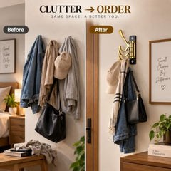 iSTAR Wall Hooks for Hanging | Flexible 4 Pin Hooks Bathroom Cloth Hanger Wall Hook Door Robe Hooks for Hanging Keys, Clothes, Towel (Rose Gold, Pack of 3)