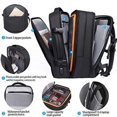 Red Lemon Titan Ultrafit Plus Bange Series 15.6-inch Laptop Bags Backpacks for Men and Women 45L Outdoor and Camping 3in1 Office Bags,Travelling,Backpack (With Bottle Holder), Black