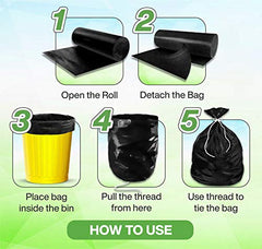 Shalimar Premium Garbage Bags | Jumbo XL 42 X 48 Inches | 30 Bags (10 Bags X 3 Rolls) | Dustbin Bag/Trash Bag | (Black)