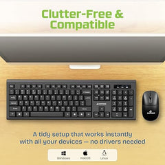 Earthonic WKM-100-E Wired Keyboard & Mouse Combo, USB Plug & Play Setup, Comfortable Design, Adjustable Keyboard Stand, 1.5 M Cable Length for Windows, Mac OS Computer
