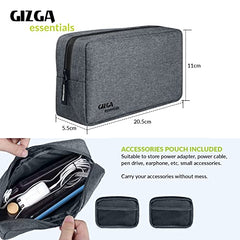 Gizga Essentials Laptop Bag Sleeve Case Cover Pouch for 15.6 Inch Laptop for Men & Women, Padded Laptop Compartment, Free Accessories Pouch, Premium Zipper Closure, Water Repellent Nylon Fabric, Grey