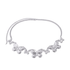 SYGA Women's Metal Waist Chain With Butterfly Pendant (Silver)