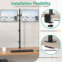 WALI Triple Monitor Mount, Three Desk Mount Fits 13-27in Screens,Holds up to 22lbs, Multiple Monitor Stand with Tilt, Swivel, Rotation, VESA 75x75,100x100mm(M003S), Black