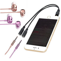 Storite 3.5mm Jack 1 Male to 2 Female Stereo Headphone Y Splitter Black