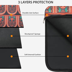 Tabelito Laptop Sleeve Bag 13" to 15.6 inch for Women Jute and Vegan Leather Office Everyday Handbags