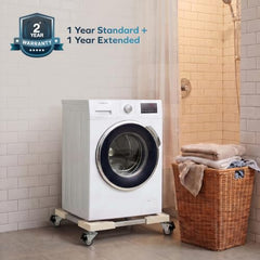 Corvids Adjustable Washing Machine Stand with 25mm Stainless Steel Tube | 2-Year Warranty | Refrigerator, Air Cooler & Dishwasher Trolley, 360° Rotating Lockable Wheels, 150 KG Capacity (Grey)