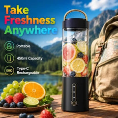 Juicer for Home ^ Lacossi Juicer Mixer Grinder with 1500mAh Battery, 6 Blades 3Gears Fast Blending, 2-Jar Capacity (400ml*2) | 40 Watts Bullet Rechargeable Portable Personal Juicer