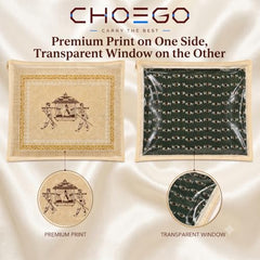 Choego New Season Wedding Print Saree Cover Pack of 12 | Zip closure, Doli Print Reusable storage bags, Ideal for bridal designer sarees, Wardrobe organizer, One side transparent