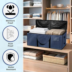 Storite 81 L Jumbo Super-Size Nylon Heavy Duty Underbed Storage Bag | Moisture Proof Multi-Purpose for Toys/Blankets/Clothes/Moving Bags With Strong Handles Rectangular (87x26x36 CM) - Teal
