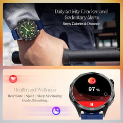 boAt Enigma Radiant Luxury Watch for Man w/1.43"(3.63 cm) AMOLED Display, AOD, Premium Metal Build, Round Dial, 200+Watch Faces, Upto 7 Days Battery Life, Fitness smartwatch for Men (Metal Black)