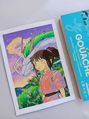 Zen Sangam Express your Mind - Square Gouache Glued Watercolor Sketch Paper Pad - 300 Gsm - Cold Pressed - 24 Sheets - Rough Grain Surface - Size (10.5Cm X 10.5Cm) - Gouache Book