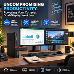 ThinkCentre Tiny PC | Core i3-7Th Gᥱn, 8GB DDR4 RAM, 256GB SSD |Build in WiFi + Bluetooth HD Graphics | DP, Windows 11 Pro, MS Office (1 Year Brand Warranty)