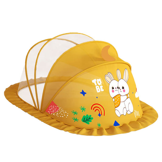 SYGA Foldable Baby Mosquito Net Protect Your Little One from Insects and Bugs Baby Bottomless Net for Baby Safe & Easy Use(Rabbit-Yellow)