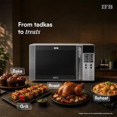 IFB 28 L Air Fry Convection Microwave with 5 in 1 Versatility Bake, Grill, Roast, Reheat, Combi-Cook Mode, Paneer/Ghee Modes, 300 Auto Cook Menus (28SC5, Silver, Auto Defrost,10 Power Levels)