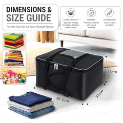 Storite 2 Pack Moisture Proof Nylon Underbed Storage Bag For Clothes Large | (54 x 46 x 28 cm) - BlackRed, Rectangular