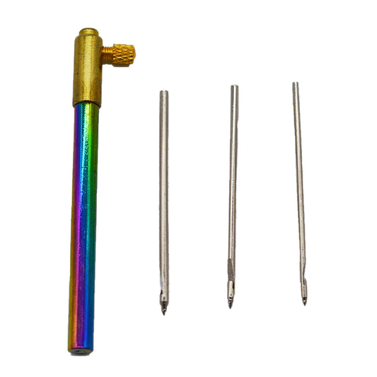 SYGA Embroidery Crochet Hooks Knitting Tool with 3 Needles French Crochet Sequin Beads Needle Set Crochet Tool Kit, Rainbow