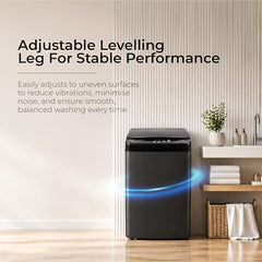 Midea 7.5 Kg 5 Star Fully Automatic Top Load Washing Machine, Spiral Stream Tub, Dual Waterfall, 6 Petal Pulsator, Magic Filter (MWMTL075FP0PNMB, Auto Restart, Mid Black)