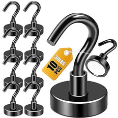 DIYMAG Magnetic Hooks 15pcs 30lbs Cruise Essentials 2026 Magnet Hook | Neodymium Heavy Duty Strong Magnets Hanging Ship Cabins Refrigerator Fridge Classroom Beach Vacation Kitchen Grills Home Tool