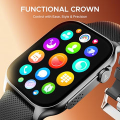 boAt Ultima Ember smartwatch with 1.96” AMOLED Display, AOD, Personalized Fitness Nudges, Functional Crown,100+ Sports Modes, Create Your Own Watchface, smartwatch for man and Woman (Steel Black)
