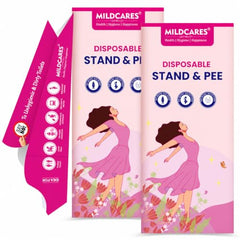 MILDCARES Disposable Stand and Pee Device for Women (Pack of 2, 10 Units Each) | Hygienic Female Urination Device | Ideal for Travel, Public Toilets, Camping & Pregnancy Use