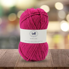 Nestnhaven Acrowools Graze Hand Knitting and Crochet Yarn. Pack of 1 Ball - 100gms. Shade no - NNHG001 (Berry Purple)