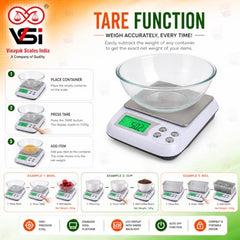 Vinayak Scales 1Kg x 0.01g/10miligram Digital jewellery weighing scale | Gold weight machine digital Portable precision scale for gold, silver, gemstones, medicine, home & lab use