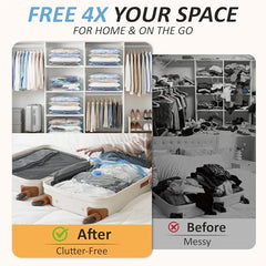 Cozy Essential Travel Vacuum Storage Bags with Rechargeable Cordless USB Pump, Space Saver Bags for Luggage, Suitcase, Carry-On, for Clothes, Blankets, Bedding & Seasonal Storage,15 Combo