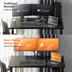 ARTIKEL Monitor Desk Mount Adjustable Spring Assisted Monitor Arm VESA Mount with C Clamp Grommet Mounting Base Computer Monitor Stand (Curve, Single.)