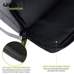 Gizga Essentials Laptop Bag Sleeve Case Cover Pouch for 15.6 Inch Laptop for Men & Women, Padded Laptop Compartment, Free Accessories Pouch, Premium Zipper Closure, Water Repellent Nylon Fabric, Grey