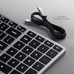 SATECHI Slim X3 Bluetooth Backlit Keyboard with Numeric Keypad – Illuminated Keys & Multi-Device Sync – for M2/ M1 MacBook Pro/Air, M2/ M1 iPad Pro/Air, M2 Mac mini, iMac M1 (Silver)